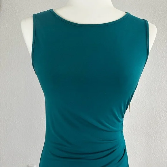 Michael Kors Teal Asymmetrical Sheath Dress - Picture 5 of 9